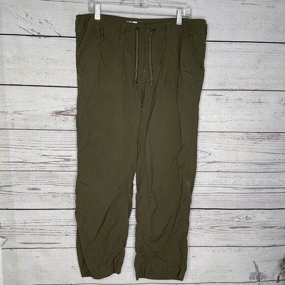 The North Face Womens 14 Olive Green Horizon Tempest Roll Up Hiking Pants Nylon@ - Picture 1 of 9